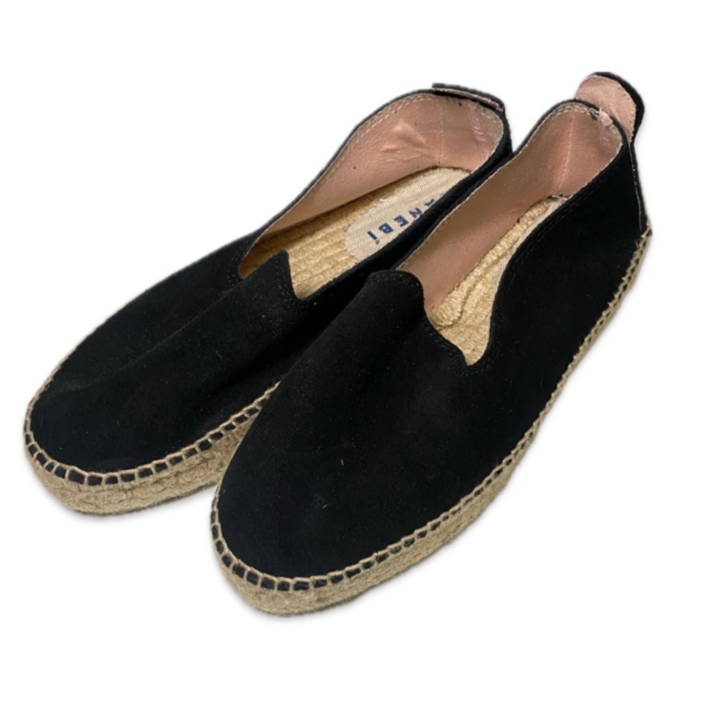 Manebi Suede Hamptons Black Espadrille Women Shoes Size 10/ EU 40 - Picture 3 of 11